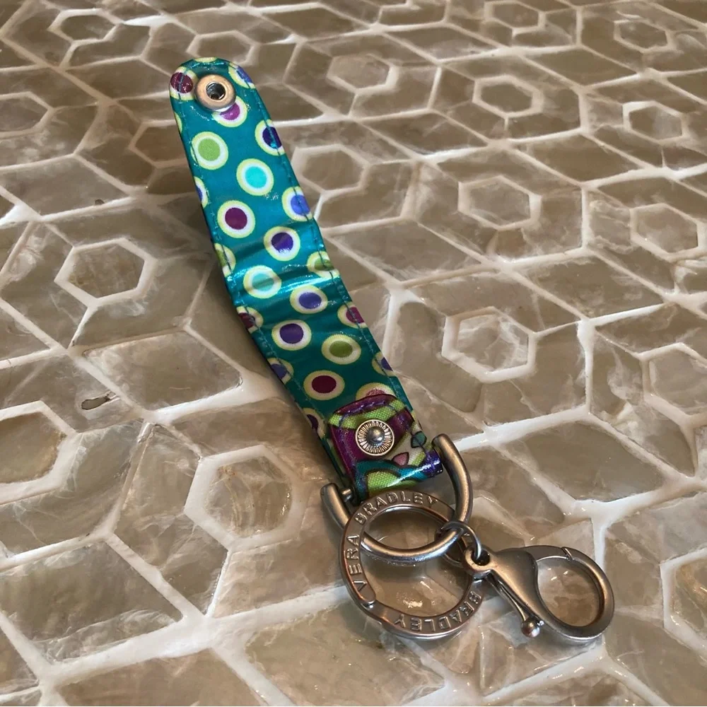 Vera Bradley Iconic Loop Keychain  - Snap Key Ring Fob in purple punch